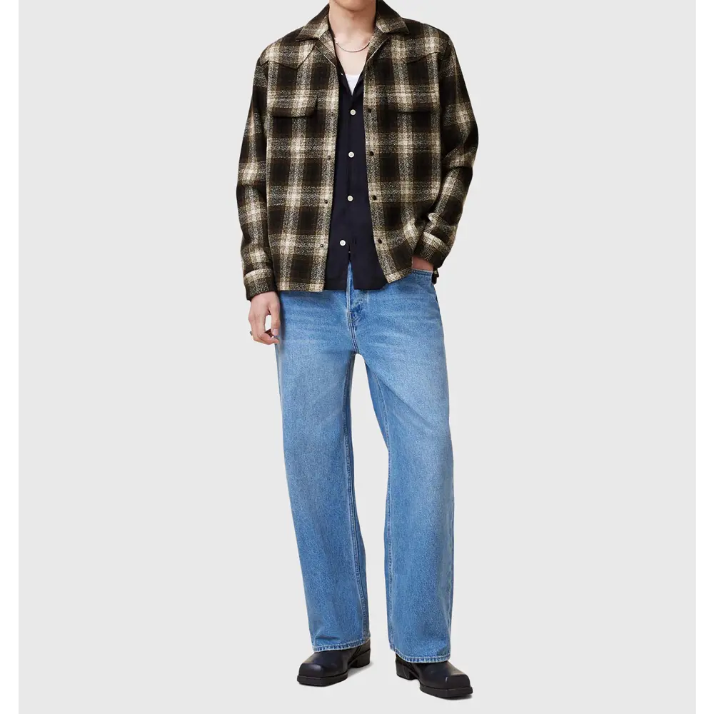 AllSaints Alvar Checked Western Relaxed Fit Shirt